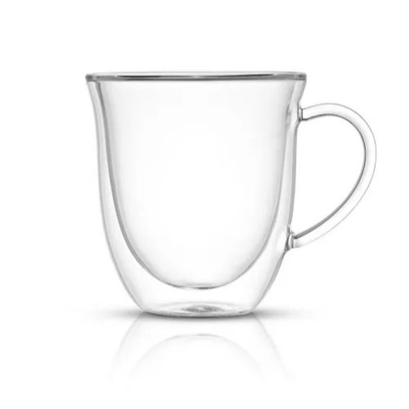 JOY JOLT Serene Double Wall Crystal Coffee Mugs, Set of 2 - Picture 4 of 4